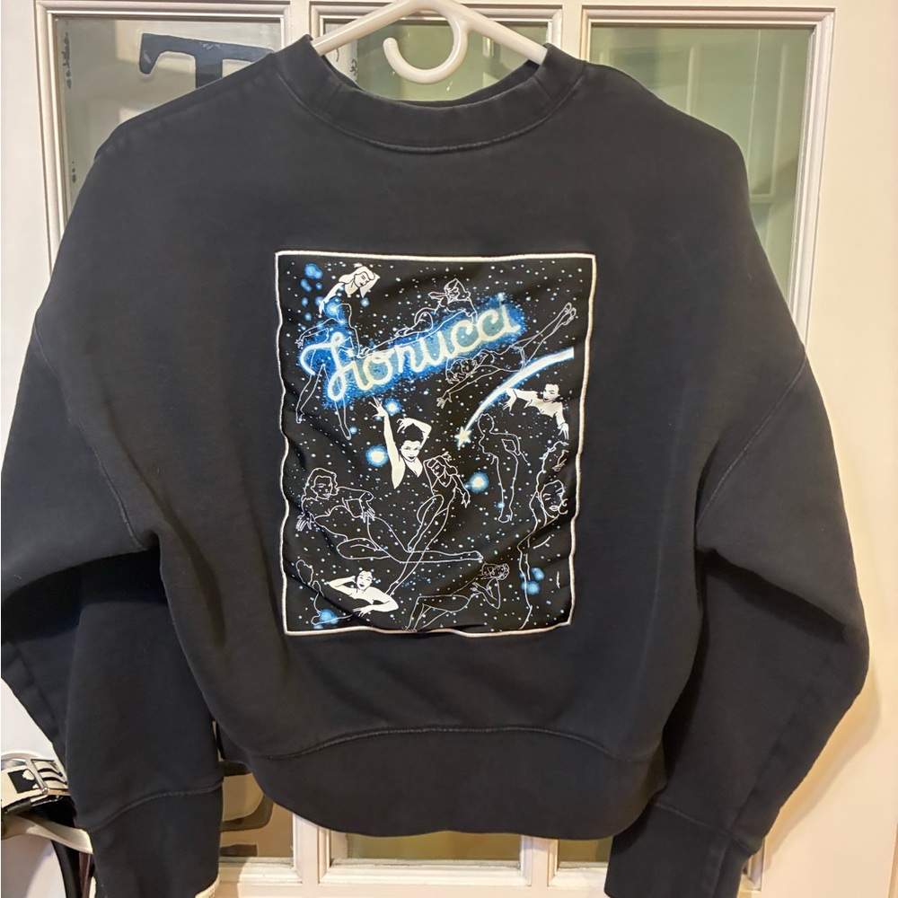 Fiorucci X Adidas Black Graphic Crewneck Sweatshirt